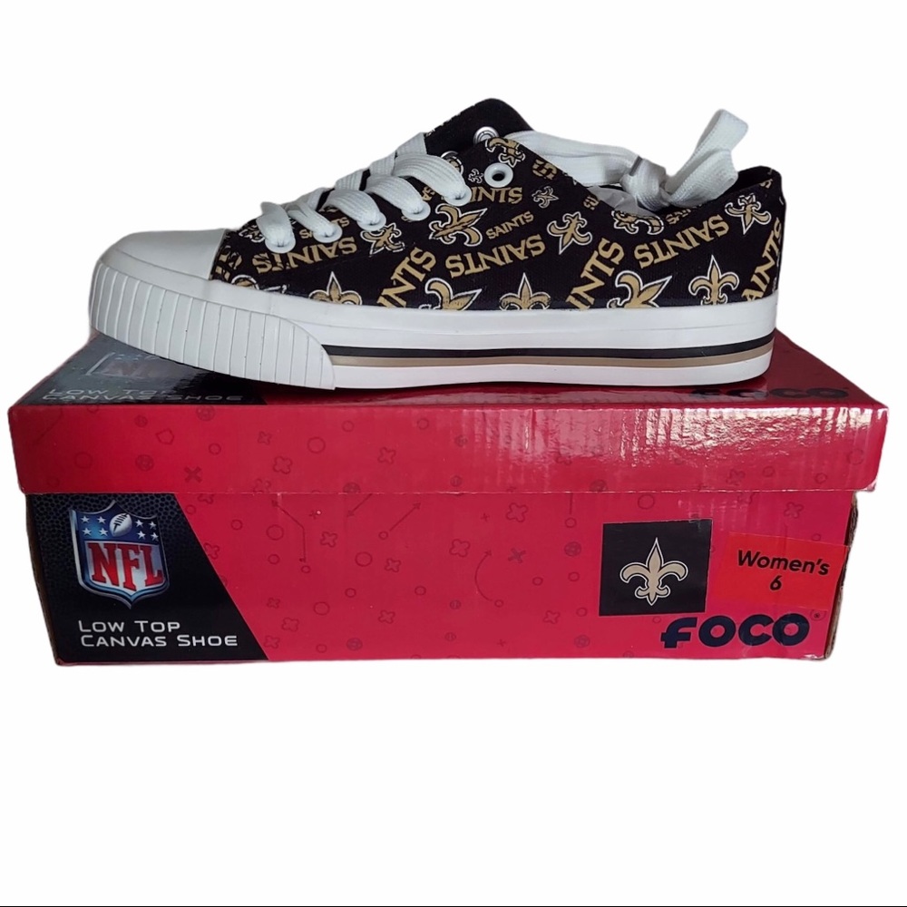 Forever New Orleans Saints Low Top Printed Canvas Shoe Size 6